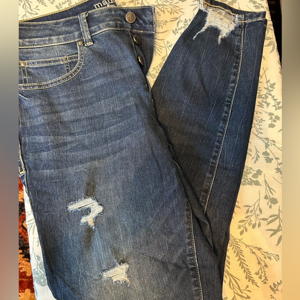 Distressed Blue Jeans